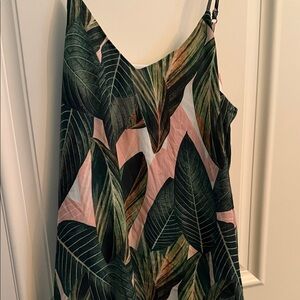 Show Me Your MuMu Green Leaf Print Midi Dress